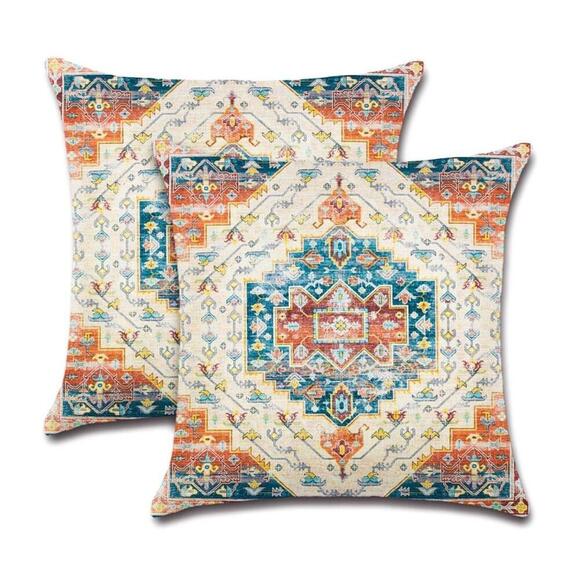 NWT Ohok Shang Hai Boho Pillow Covers Set Of 2 Mandala Design 18x18 - Picture 3 of 8